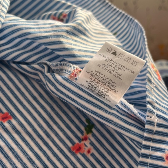 Blue Striped Off-shoulder Blouse Tee - Picture 5 of 13